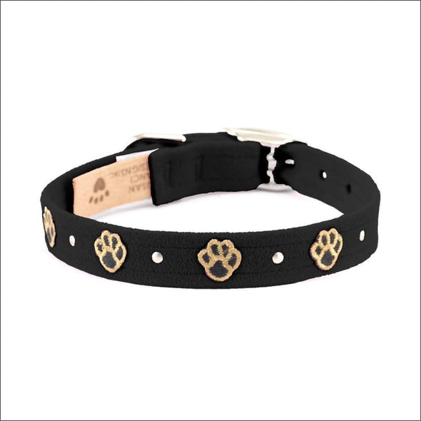 Embroidered Paws Collar with Studs - Collars