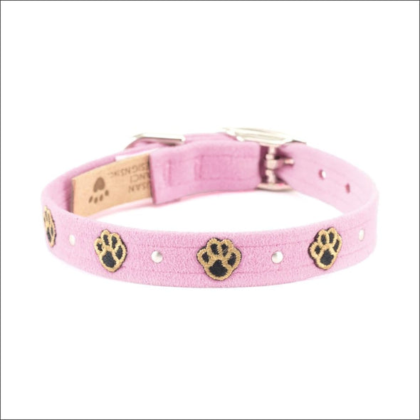Embroidered Paws Collar with Studs - Collars