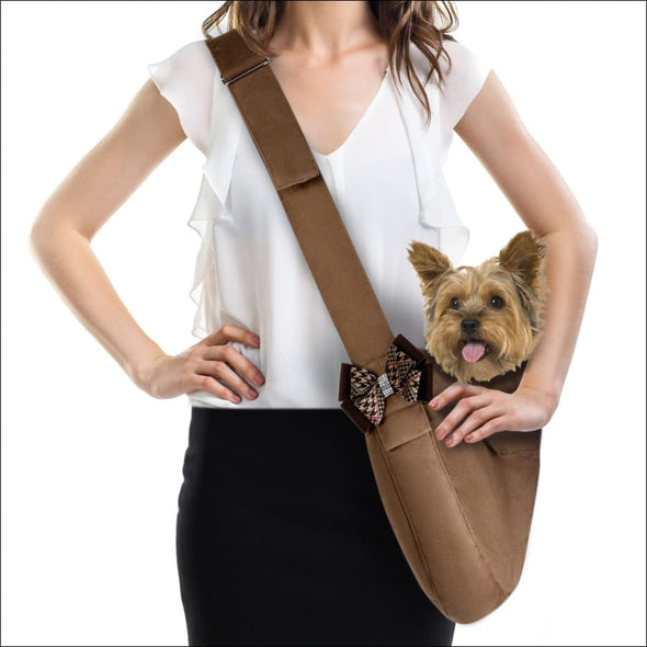 Fawn Cuddle Carrier with Chocolate Glen Houndstooth Double 