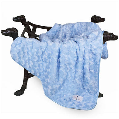Hello Doggie Rosebud Dog Blanket: Baby Blue,dog blanket,puppy blanket,pet blanket,dog blankets,puppy blankets,pet blankets,designer dog blankets,fur dog blankets,dog fur blankets,Hello Doggie blanket, Hello Doggie Pet Blanket, Hello Doggie, Luxury pet blanket, cuddle cups blankets,puppy blankets,soft blankets,fleece blanket,faux fur blankets, 