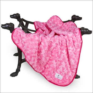 Hello Doggie’Rosebud Dog Blanket: Fuchsia - Rosebud Blankets