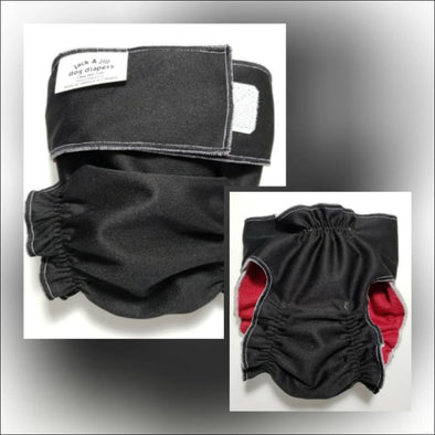 Jack and Jill Reusable Female Dog Diaper - Black - Dog 
