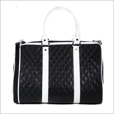 JL Duffel Black & White Quilted Luxe - Totes & Bags