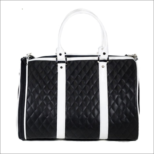 JL Duffel Black & White Quilted Luxe - Totes & Bags