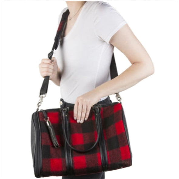 JL Duffel - Red Buffalo Plaid - Totes & Bags
