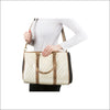 JL Duffe Ivory Quilted Luxe Snake Trim - Totes & Bags