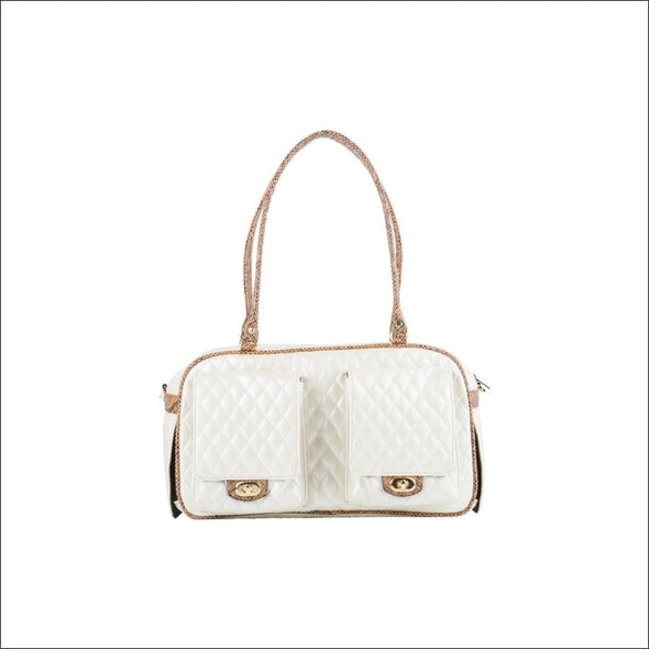 Marlee - Ivory Quilted With Snake - Totes & Bags