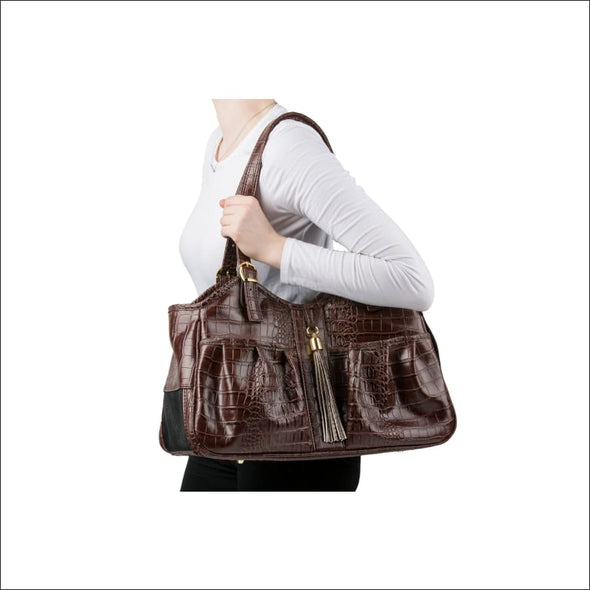 Metro - Brown Croco with Tassel - Totes & Bags