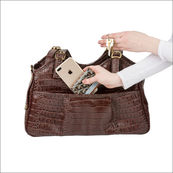 Metro - Brown Croco with Tassel - Totes & Bags