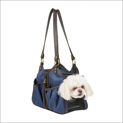 Metro Couture Navy w/Brown Leather Trim & Tassel - Totes & 