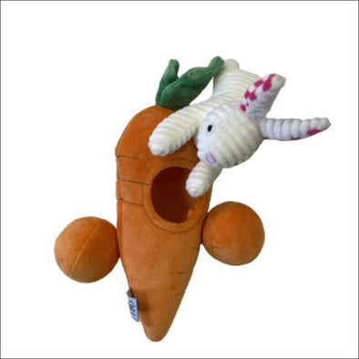 Midlee Hide A Toy Carrot With Balls & Rabbit Dog Toy - 