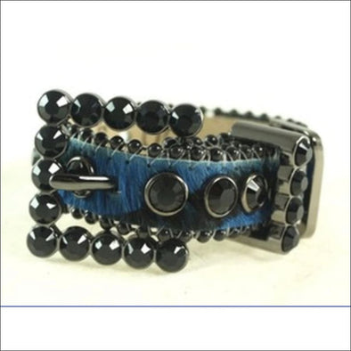 NEW- B. B. Simon Dog Collar - Blue Animal Print Leather Dog 