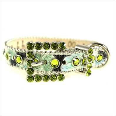 NEW- B. B. Simon Dog Collar - Green Animal Print Dog Collar 