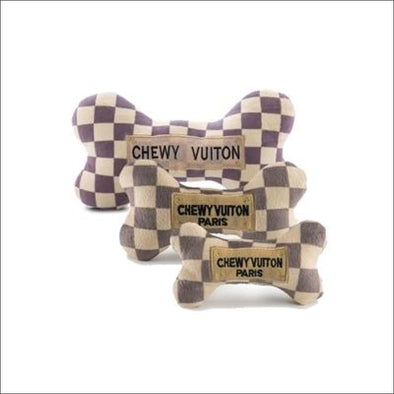 Large Checker Chewy Vuiton Bone Dog Toy