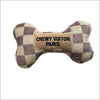 Large Checker Chewy Vuiton Bone Dog Toy