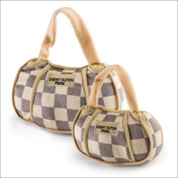 Small Checker Chewy Vuiton Purse Dog Toy