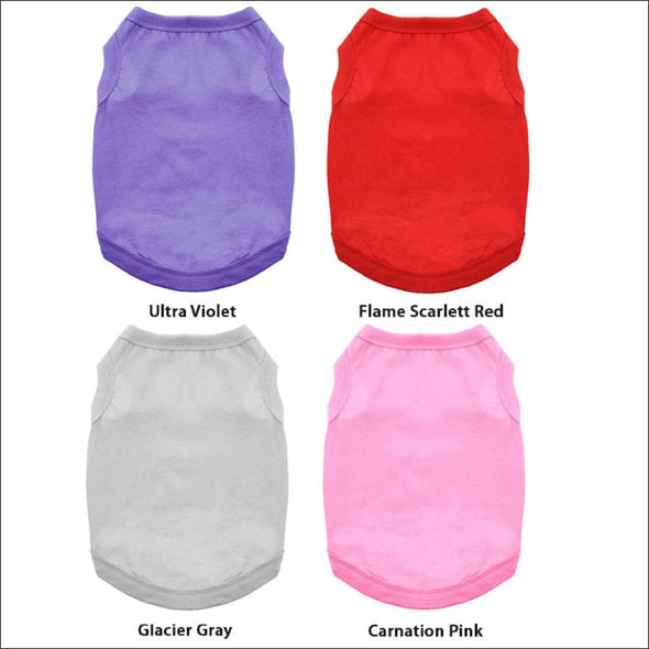 NEW-Doggie Design 100% Plain Cotton Dog Tanks - Designer Dog