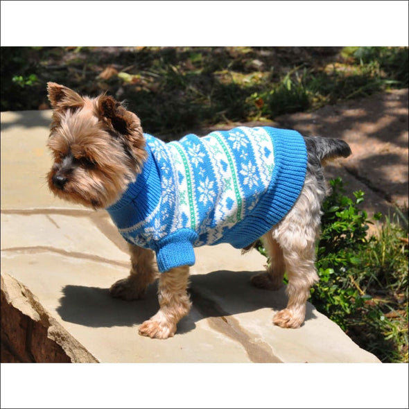 NEW-Doggie Design 100% Pure Combed Cotton Dog Sweater BLUE 