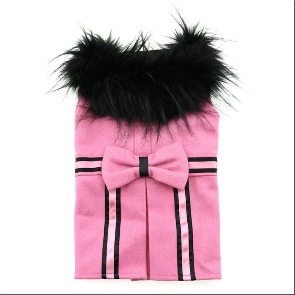 NEW-Doggie Design Designer Pink Wool Blend Classic Dog Coat 