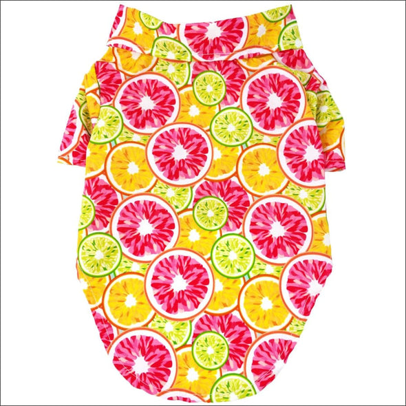 NEW-Doggie Design Hawaiian Camp Shirt - Citrus Slice - 