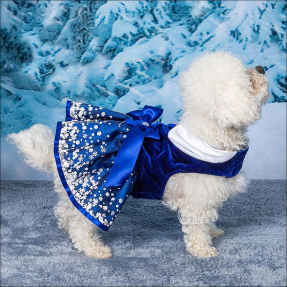 NEW- Doggie Design Holiday Dog Harness Dress - Snowflakes - 