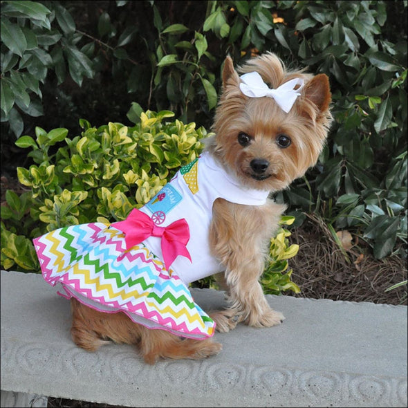 NEW-Doggie Design Ice Cream Cart Dog Dress w/ Leash & D-Ring