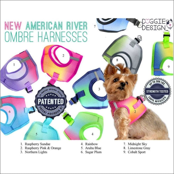 Doggie Design Ombre American River Choke Free Harnesses - 