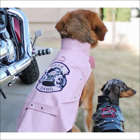 NEW-Doggie Design Pink Biker Dawg Motorcycle Jacket - 