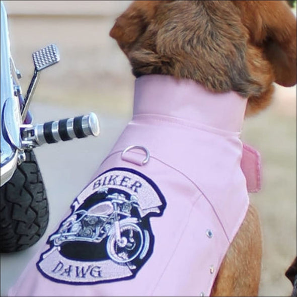 NEW-Doggie Design Pink Biker Dawg Motorcycle Jacket - 