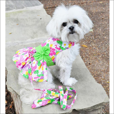 NEW-Doggie Design Continue Shopping Pink Hawaiian Floral 