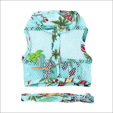 NEW-Doggie Design Surfboard and Palms Cool Mesh Harness w/ 