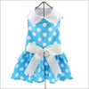 NEW-Doggie Desing Blue Polka Dot Dress w/ Leash & D-Ring - 