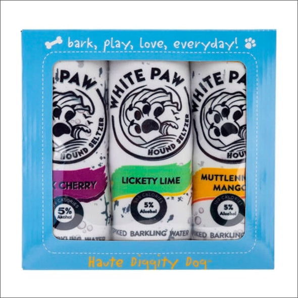 NEW-White Paw Hound Seltzer 3 Pack from Haute Diggity Dog - 