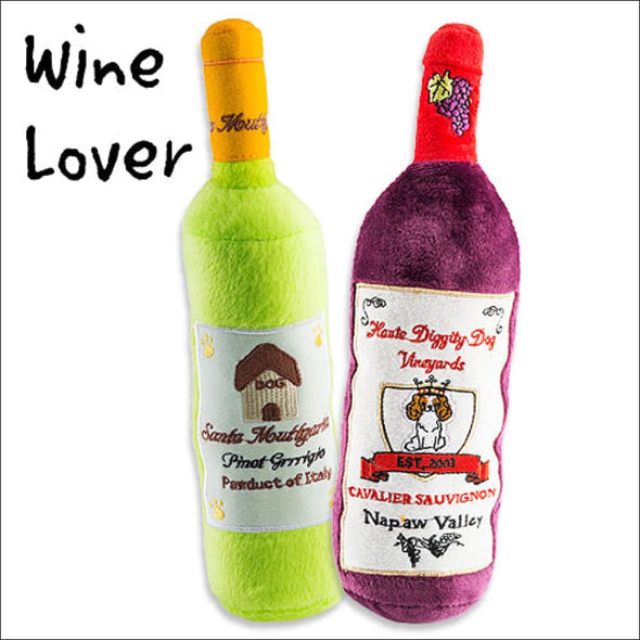 NEW-Wine Lover By Haute Diggity Dog - designer dog toy 