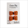 Orange with Black Polka Dots Dog Clips