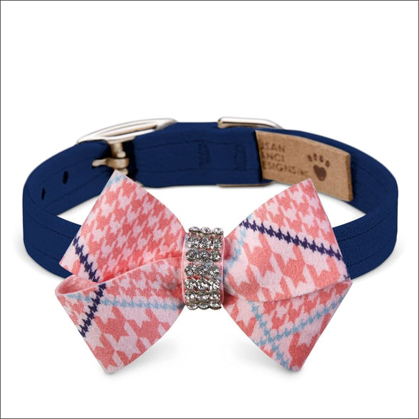 Peaches N’ Cream Glen Houndstooth Nouveau Bow Collar - 