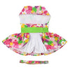 NEW-Doggie Design Pink Hawaiian Dog Floral Dress w/ Leash &
