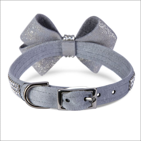 Platinum Glitzerati Nouveau Bow 3 Row Giltmore Collar - 