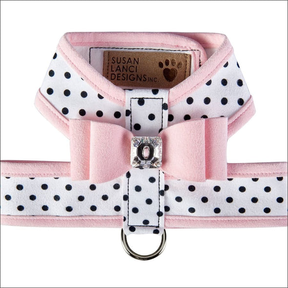 Polka Dot Big Bow Tinkie Harness with Trim