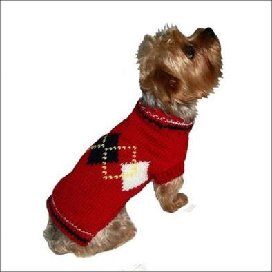 Red Argyle Dog Sweater*