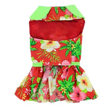 NEW-Doggie Design Hawaiian Red Hibiscus Designer Dog Dress