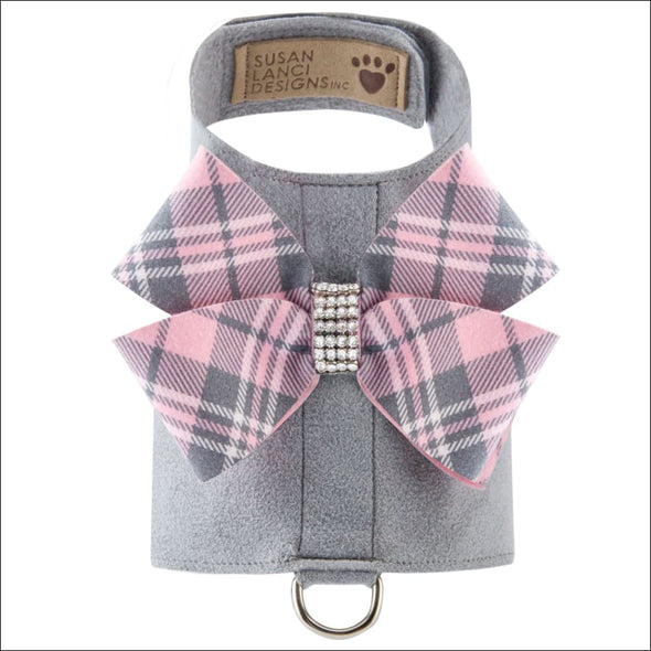 Scotty Bailey Harness Puppy Pink Plaid Nouveau Bow