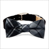 Scotty Bow Tie Collar Charcoal Plaid