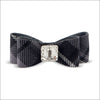 Scotty Single Big Bow Hair Bow - Charcoal Plaid / Teacup