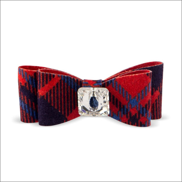 Scotty Single Big Bow Hair Bow - Chestnut Plaid / Teacup