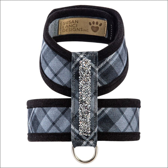 Scotty Tinkie Crystal Rocks Harness Charcoal Plaid with 