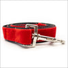 Segovia Martingale Dog Collar & Red Velvet Leash