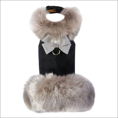 Soft Silver Fox Coat with Platinum Glitzerati Nouveau Bow - 