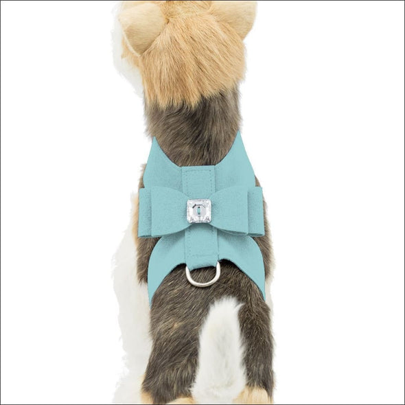 Big Bow Tinkie Harness - Pet Collars & Harnesses,Susan Lanci Big Bow Harnesses,big bow,Dog Harness,Small Dog Harness,susan lanci,susan lanci designs,teacup dog harness,dog safety harness,puppy harness,suede harness,fabric harness,velvet harness,susan lanci harness,small dog harness,