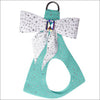 Susan Lanci Tiffi Blue Stardust Tail Bow Emerald Tinkie Harness,Susan Lanci Tiffi Blue,Tail Bow Step-In Harness,susan lanci,susan lanci harness,susan lanci designs,blue harness,tiffany blue,blue dog harness,soft dog harness,step in harness,dog harness,small dog harness,fashion harness,designer harness,puppy harness,harness for dogs,suede harness,pure simple,step-in,harness leash,step in,